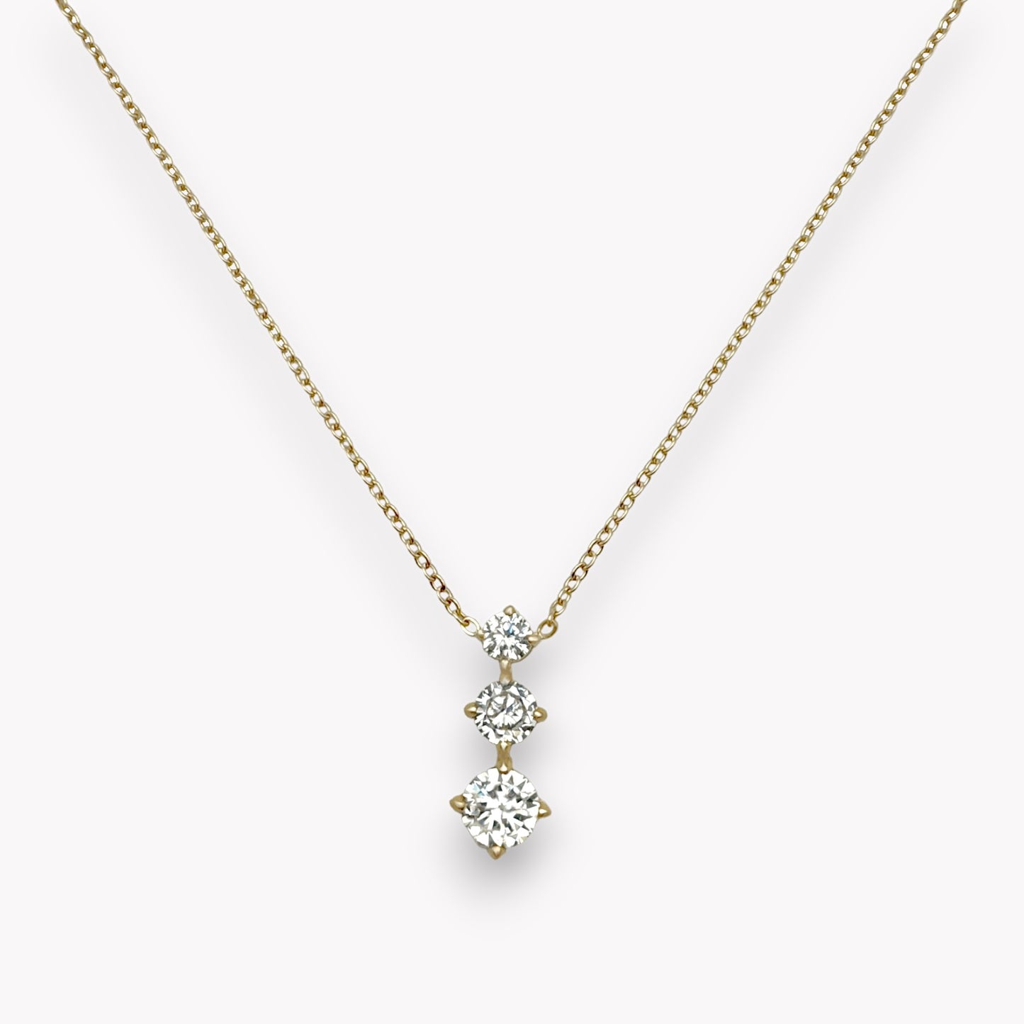 Crystal Triple Drop Pendant Necklace