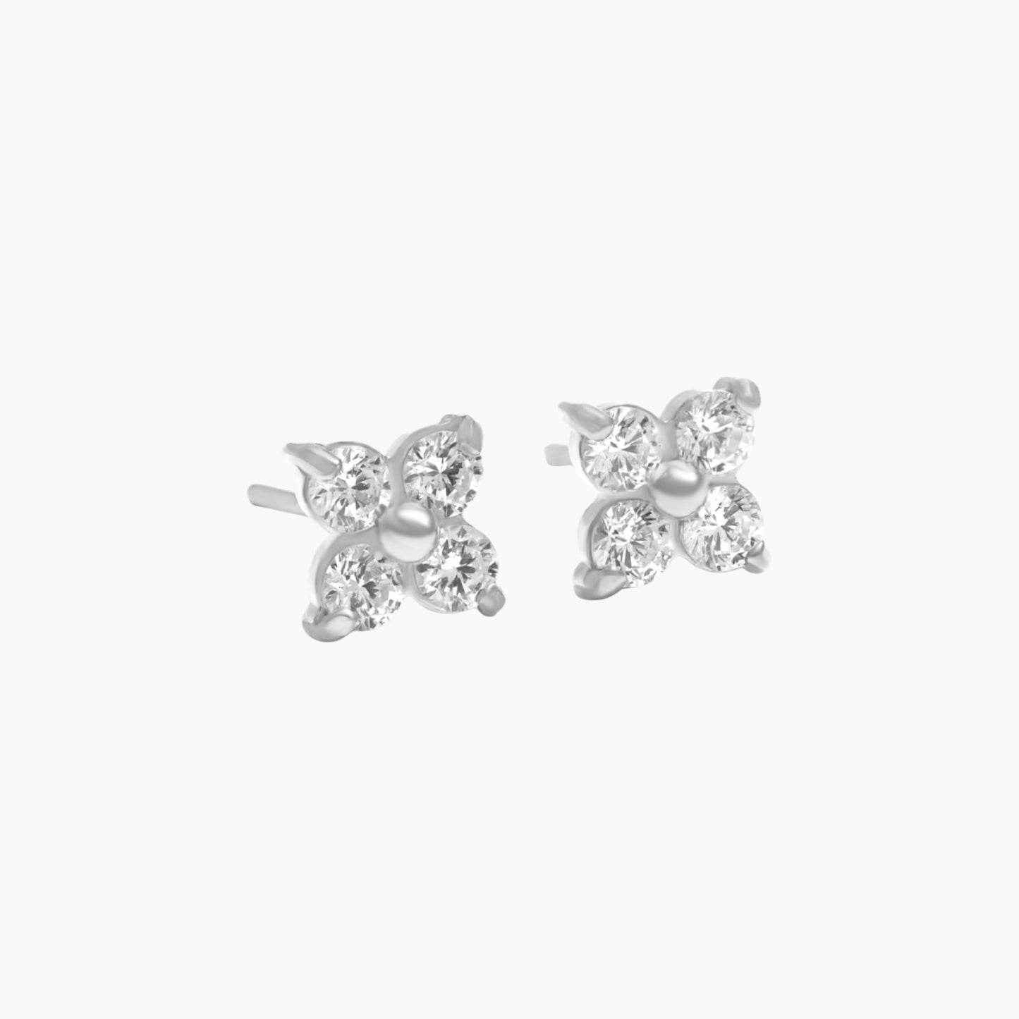 Silver Floret Stud Earrings