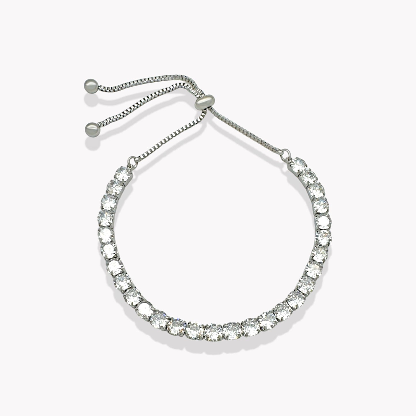 Silver Adjustable Tennis Bracelet