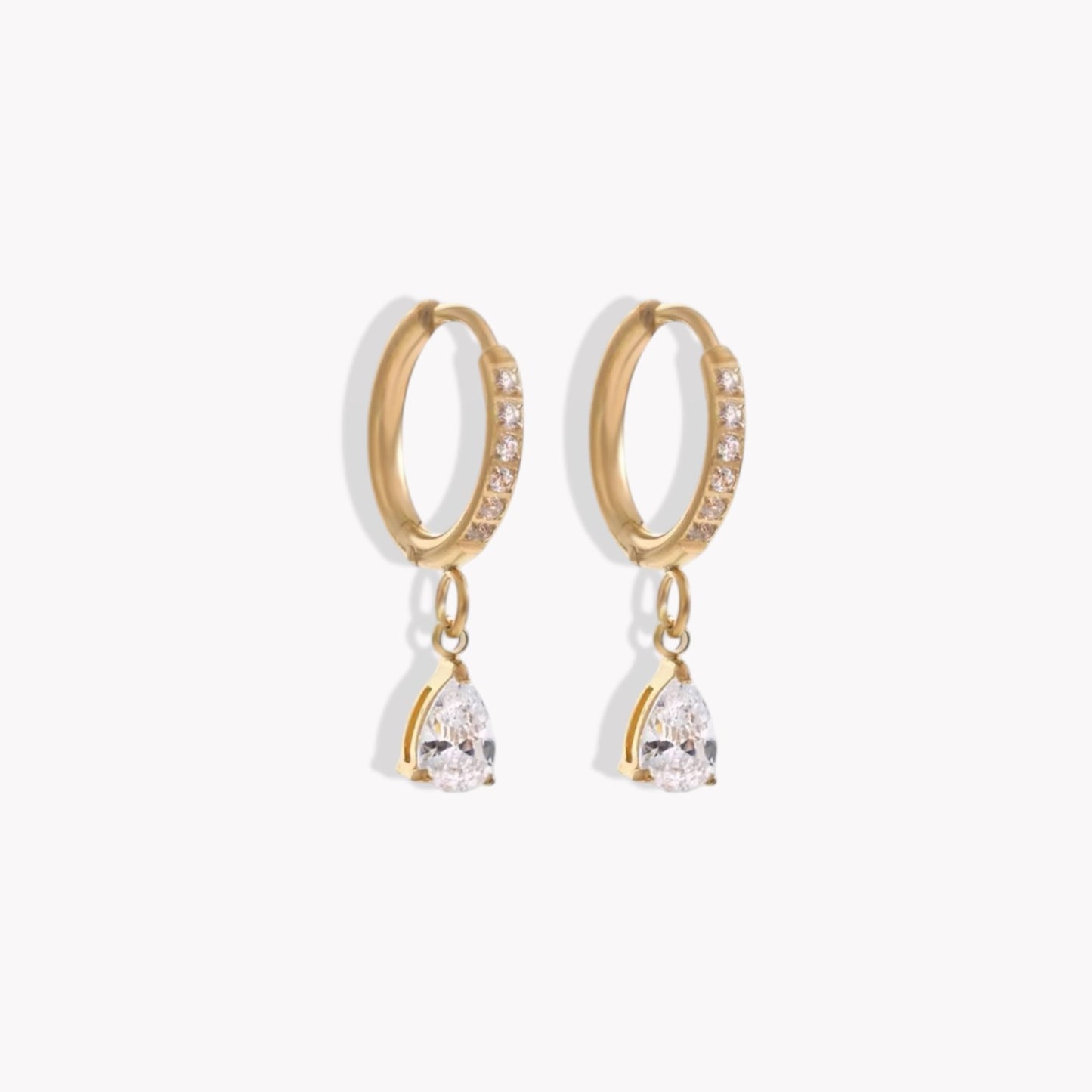 Pear Drop Hooped Earrings