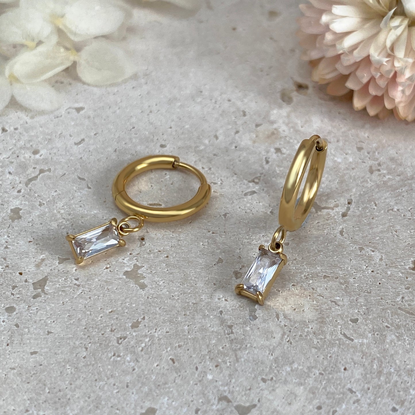 Clear Crystal Hoops
