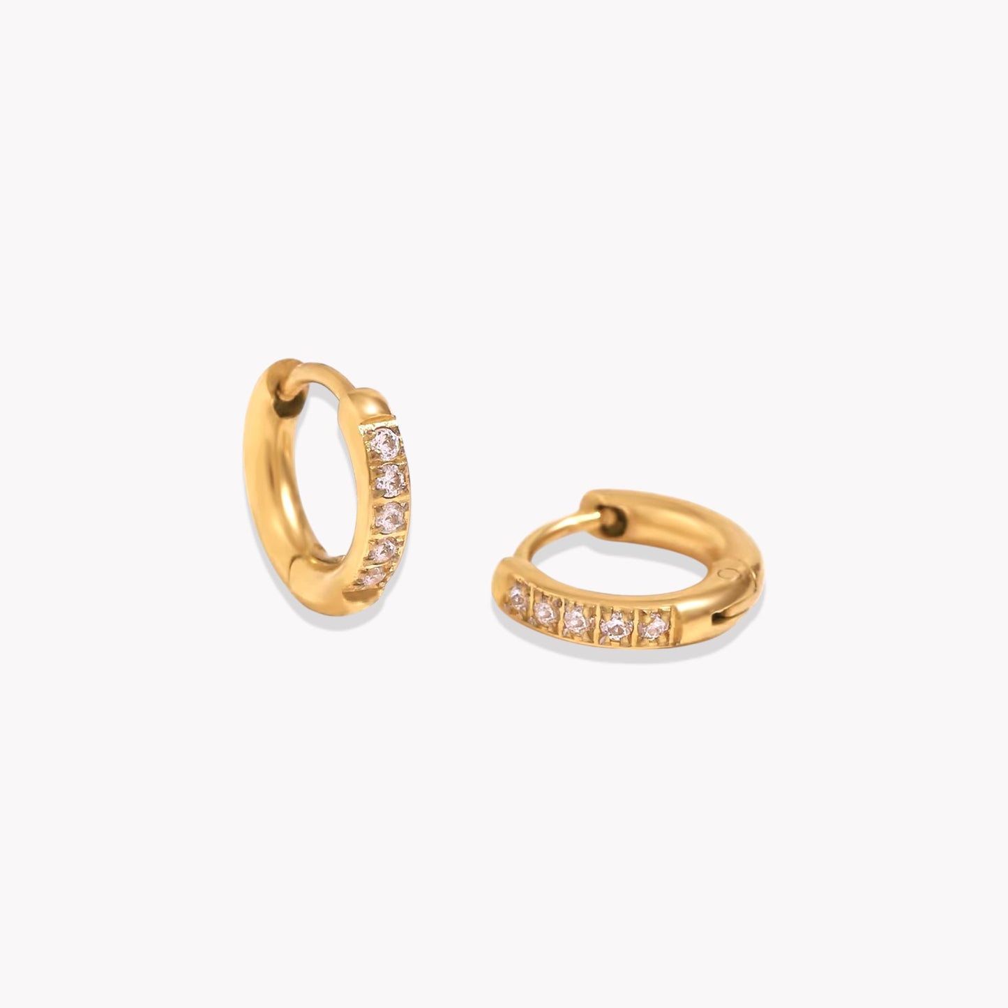 Crystal Huggie Hooped Earrings