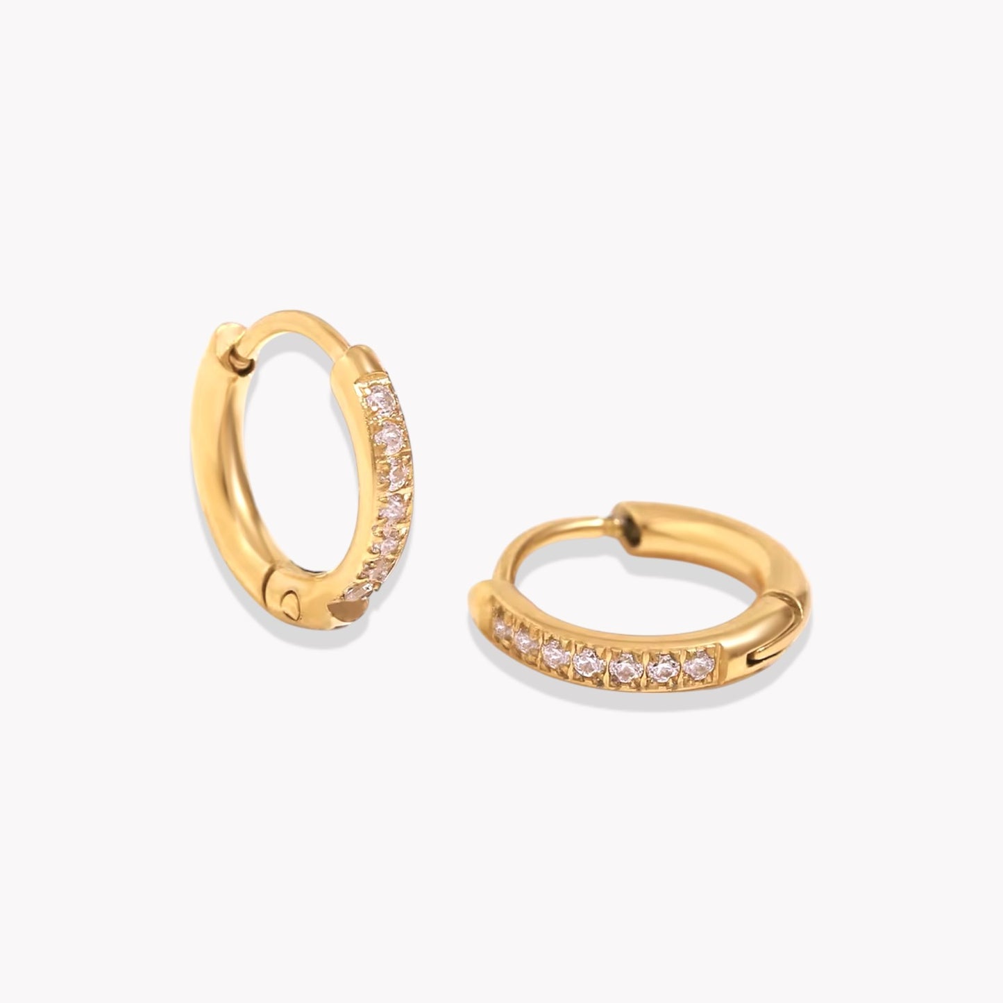 Crystal Huggie Hooped Earrings