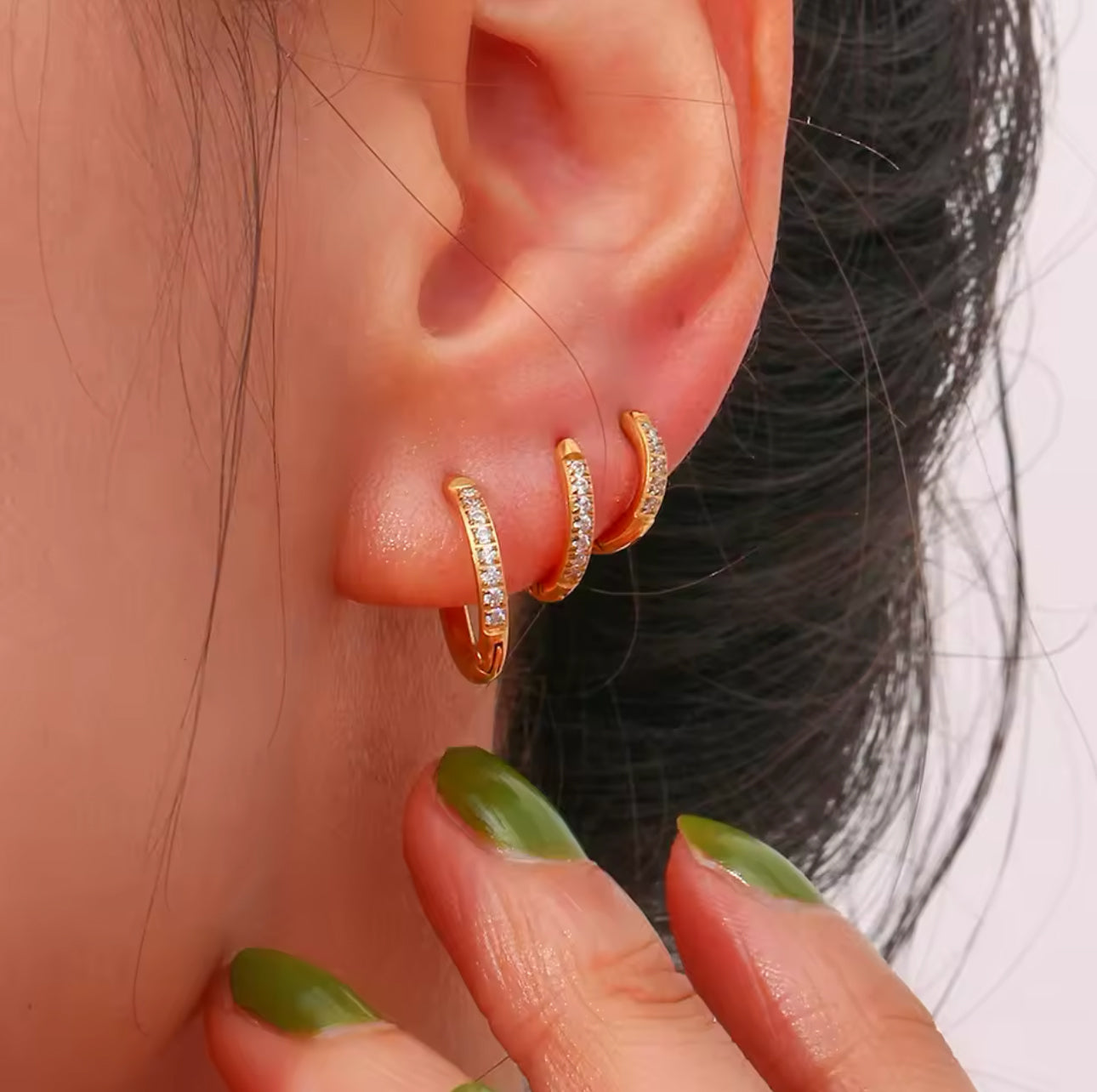 Crystal Huggie Hooped Earrings
