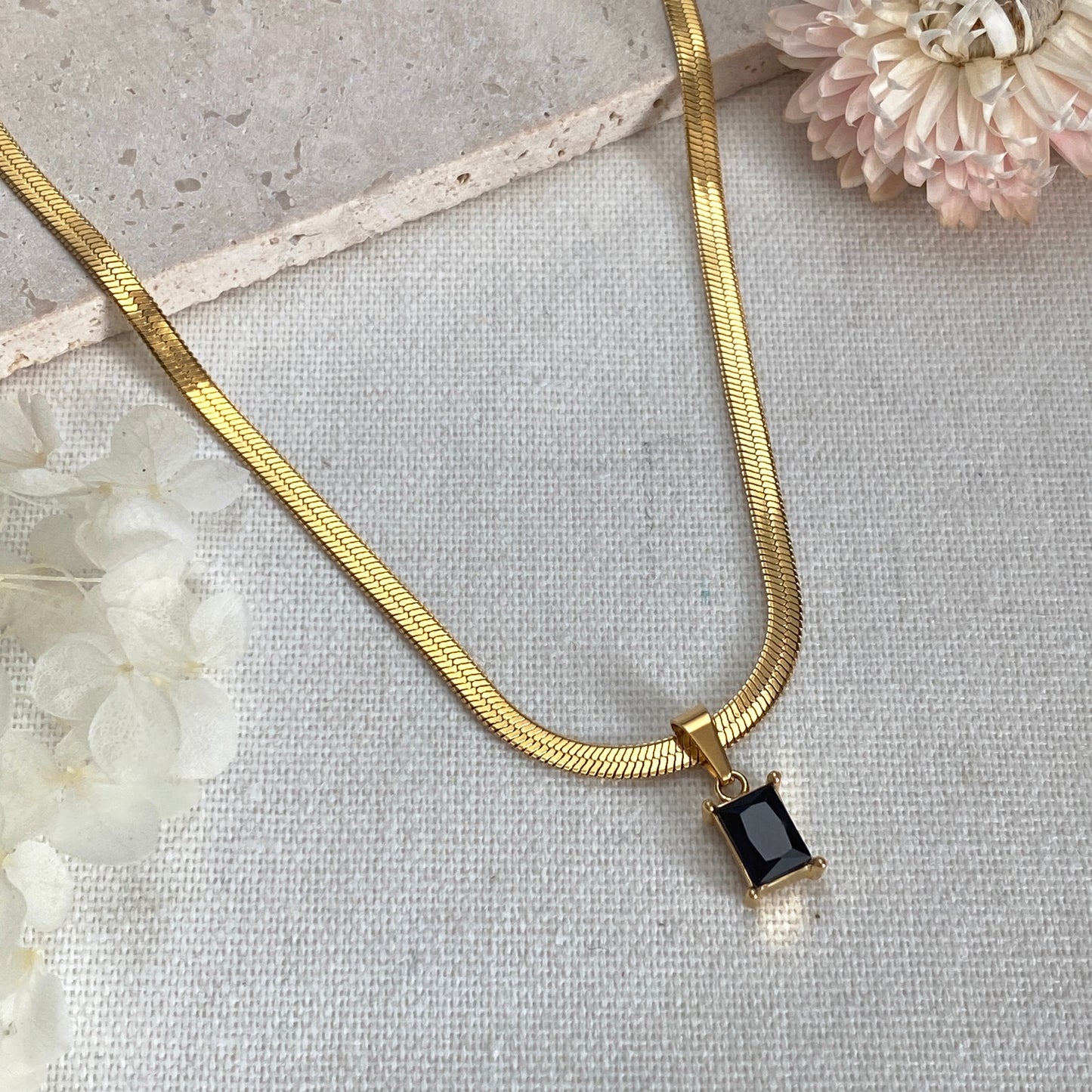 Onyx Stone Snake Chain
