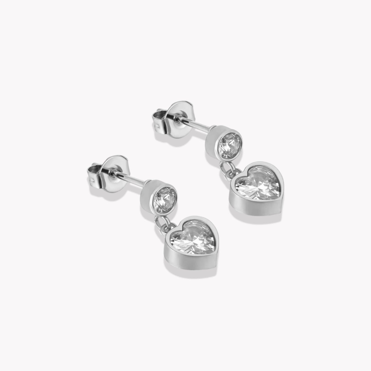 Silver Adora Heart Earrings