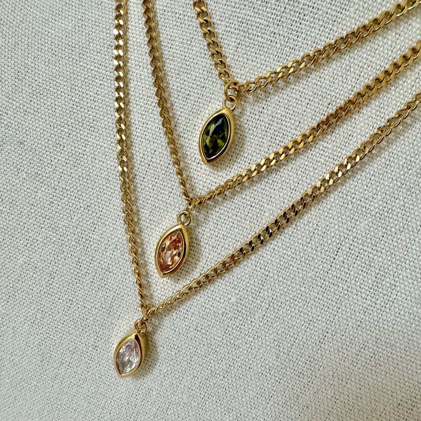 Olive Drop Pendant Necklace