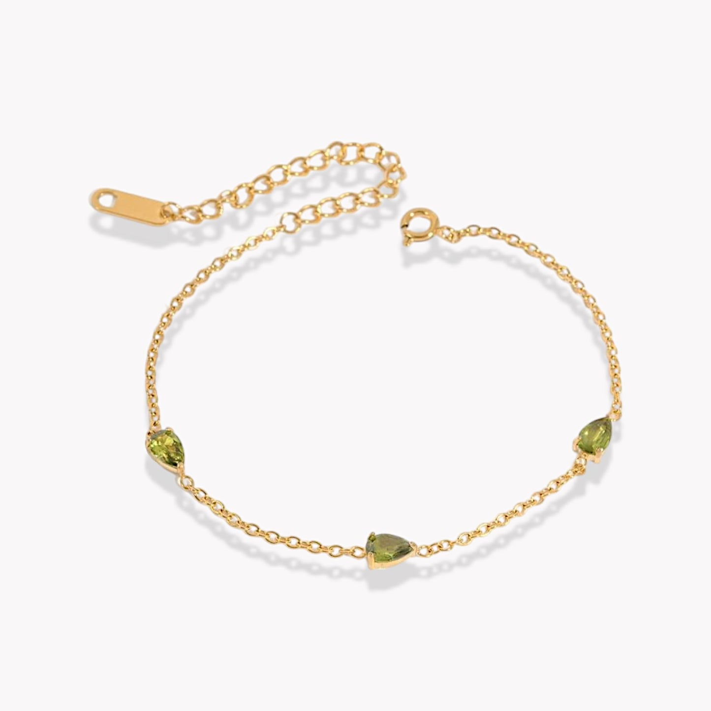 Olive Pear Crystal Bracelet