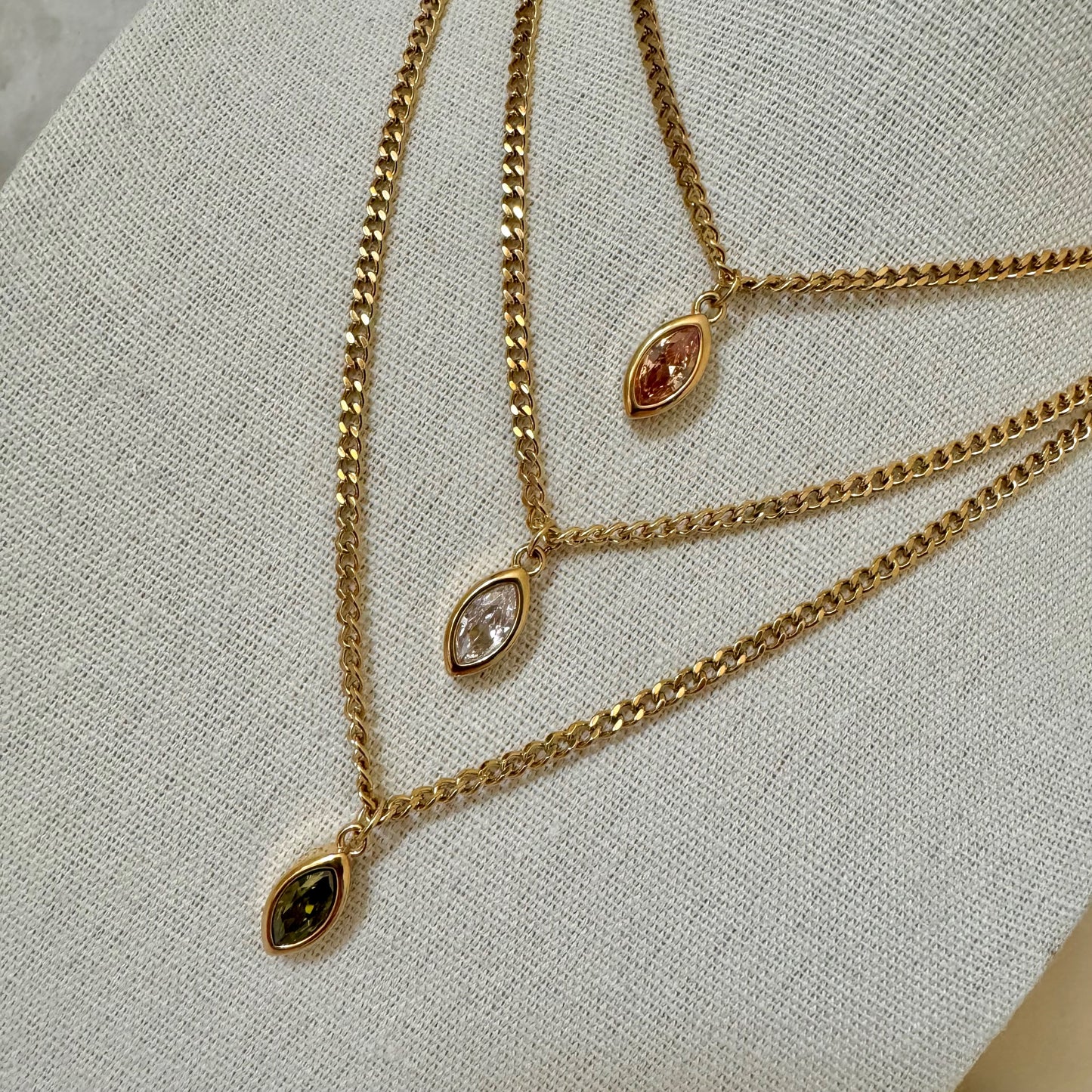 Olive Drop Pendant Necklace