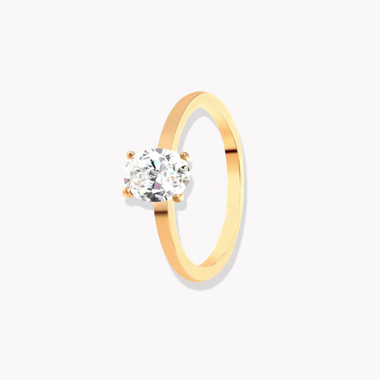 Oval Crystal Ring