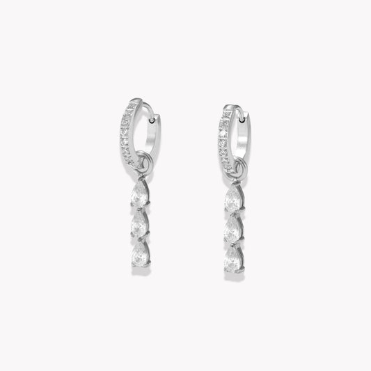 Silver Faith Hooped Earrings