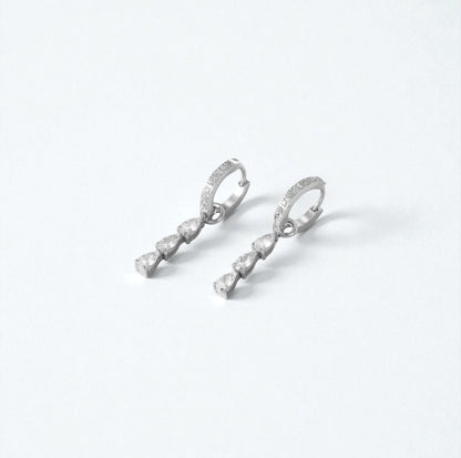 Silver Faith Hooped Earrings