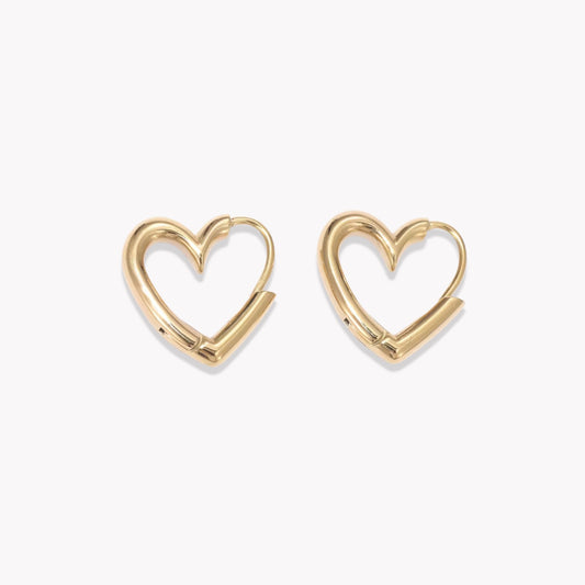 Heart Hooped Earrings