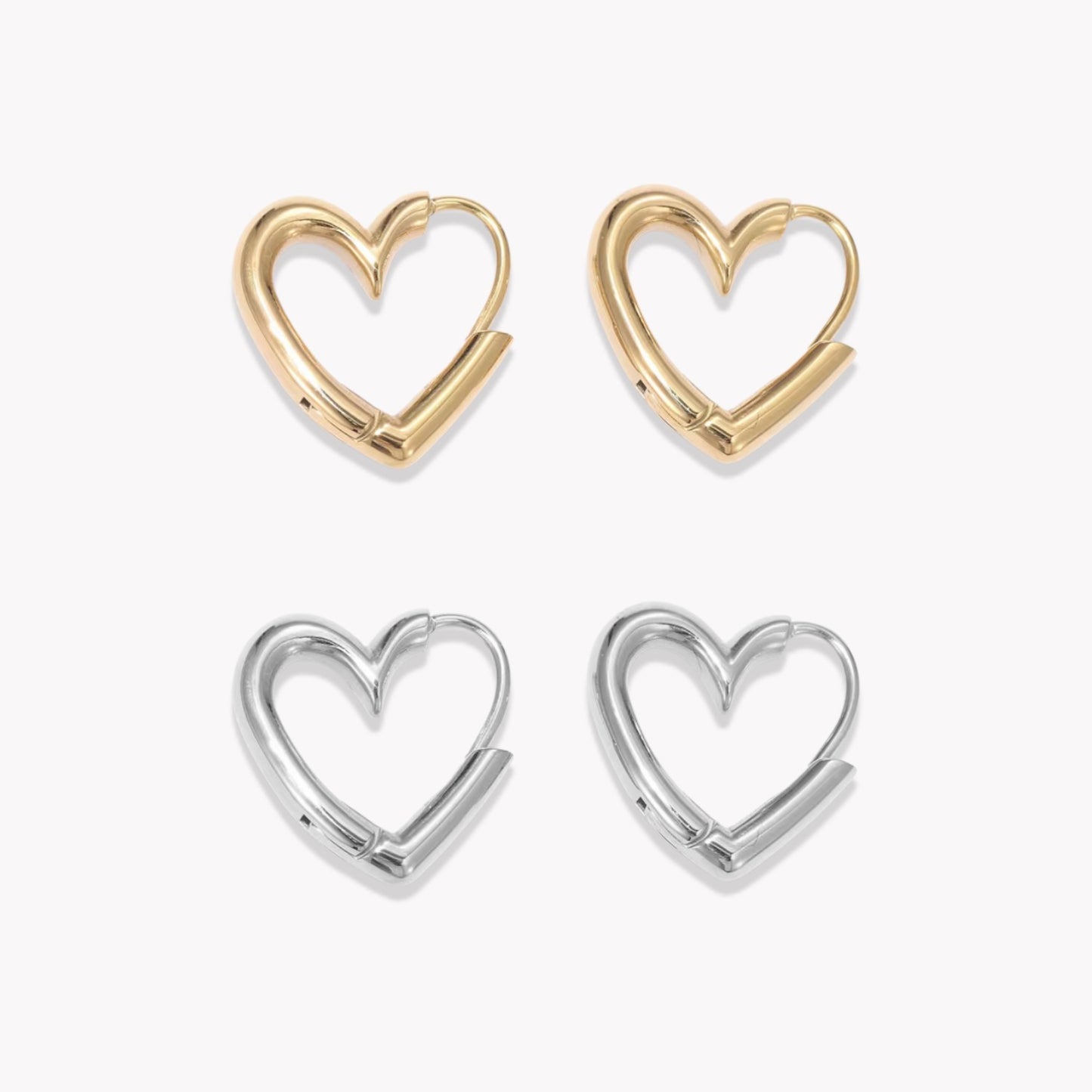 Heart Hooped Earrings