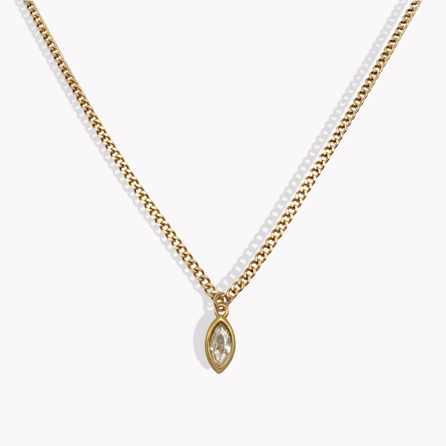 Clear Drop Pendant Necklace