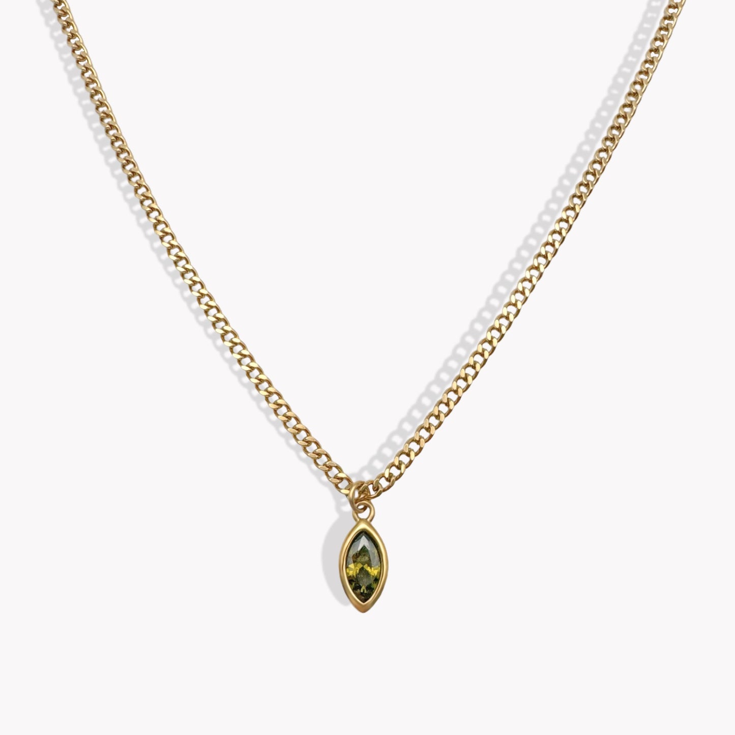 Olive Drop Pendant Necklace