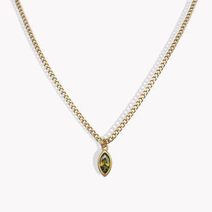 Olive Drop Pendant Necklace