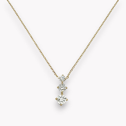 Crystal Triple Drop Pendant Necklace