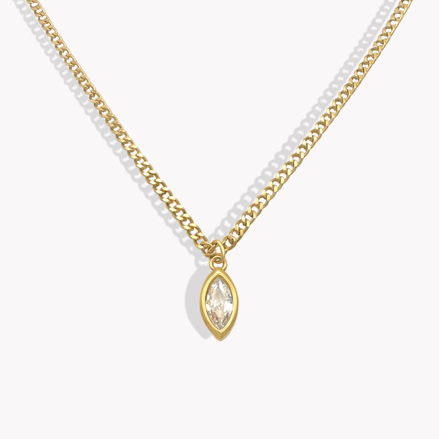 Clear Drop Pendant Necklace