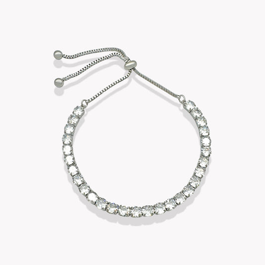 Silver Adjustable Tennis Bracelet