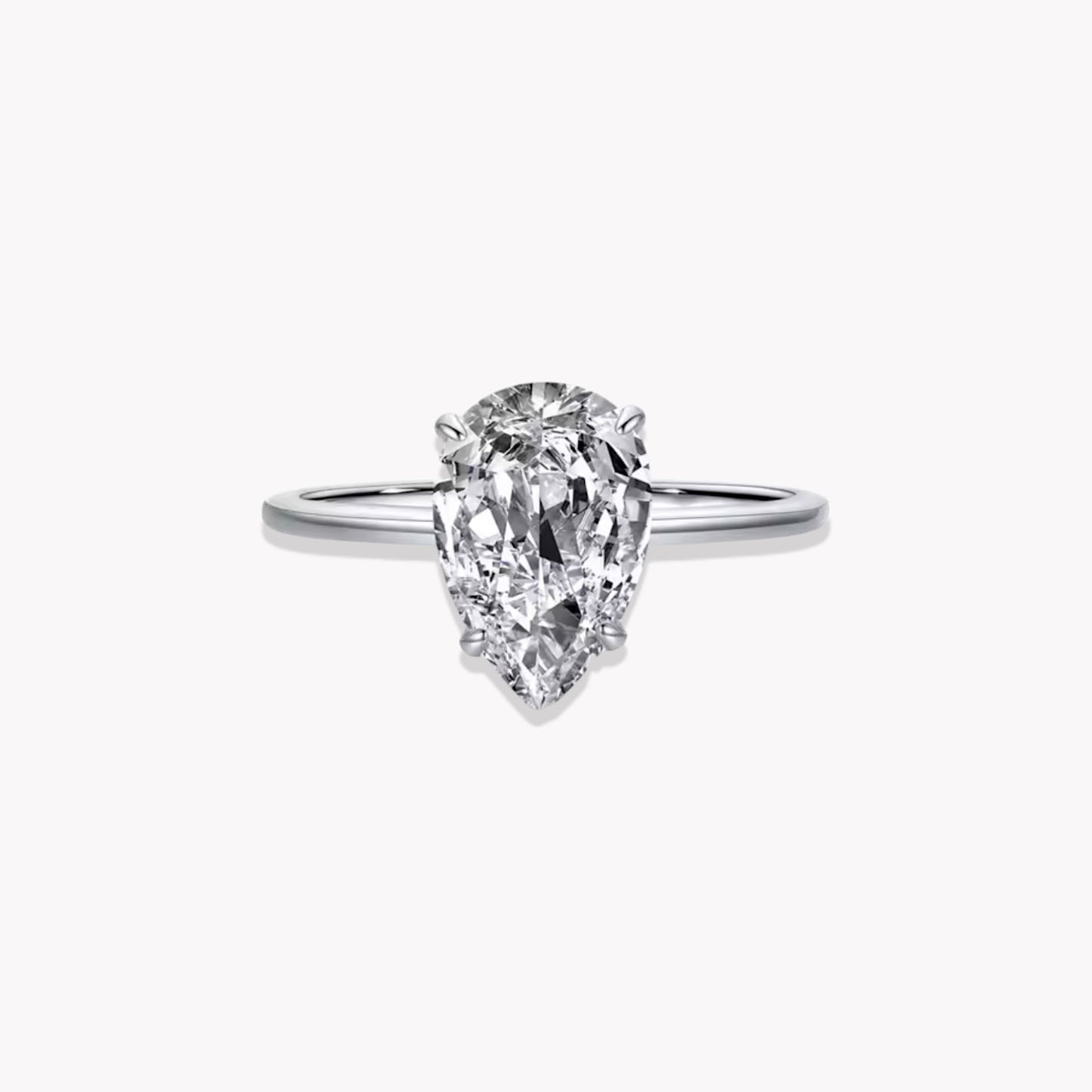 Silver Pear Ring