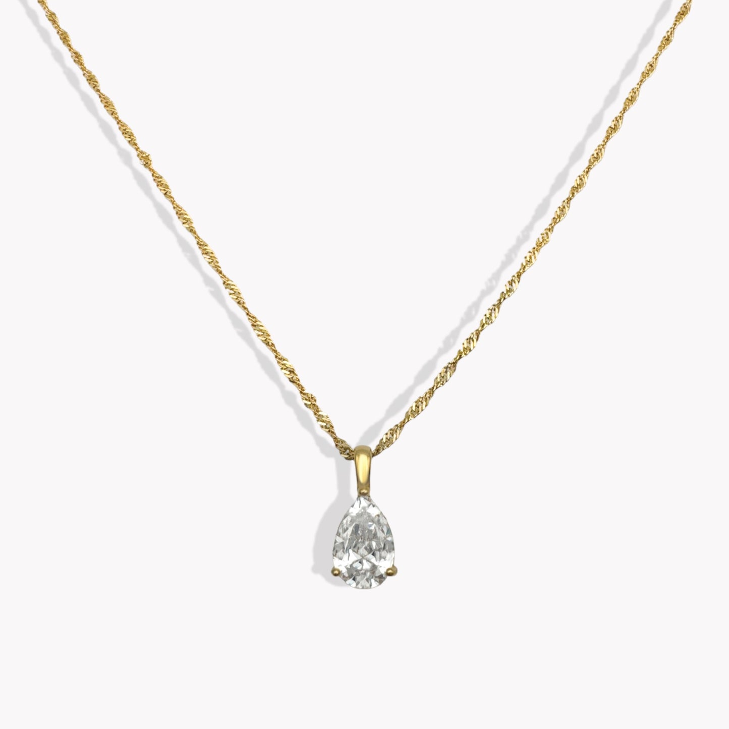 Pear Crystal Pendant Necklace